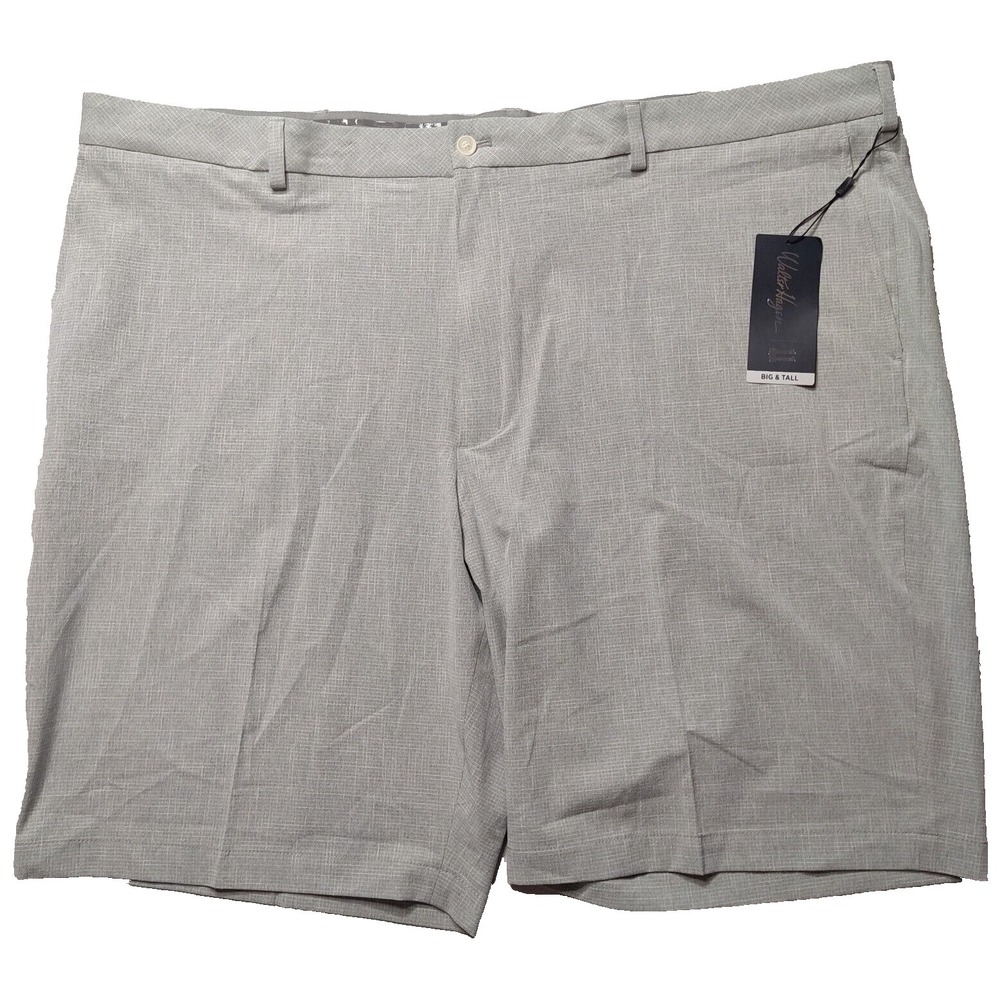 WALTER HAGEN Men Big & Tall 48 Gray 11‎ Majors Textured Grid 11" Golf Shorts NEW